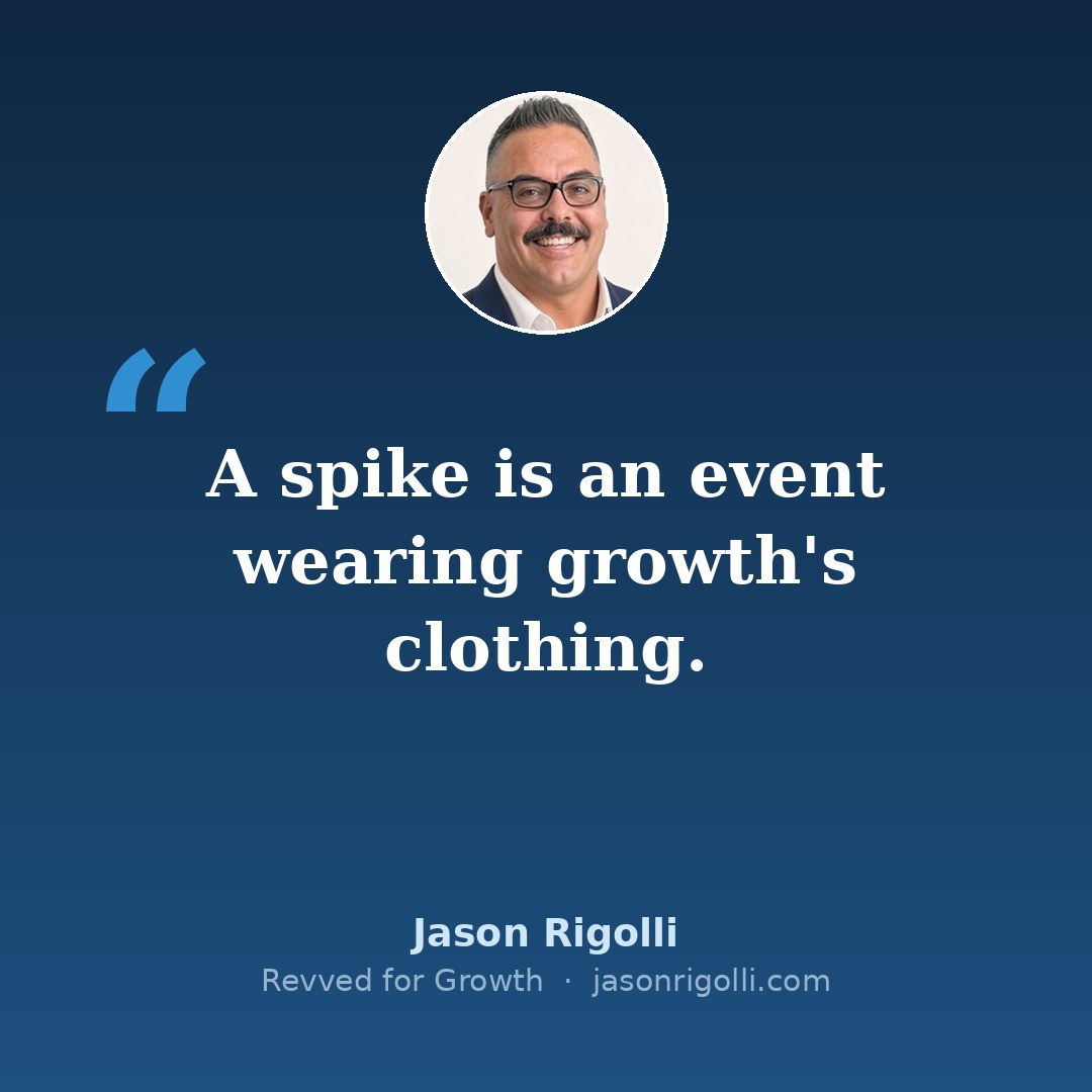 Jason Rigolli: A spike is an event wearing growth's clothing.